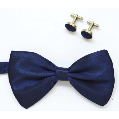 Set papion si butoni bleumarin JUNONA